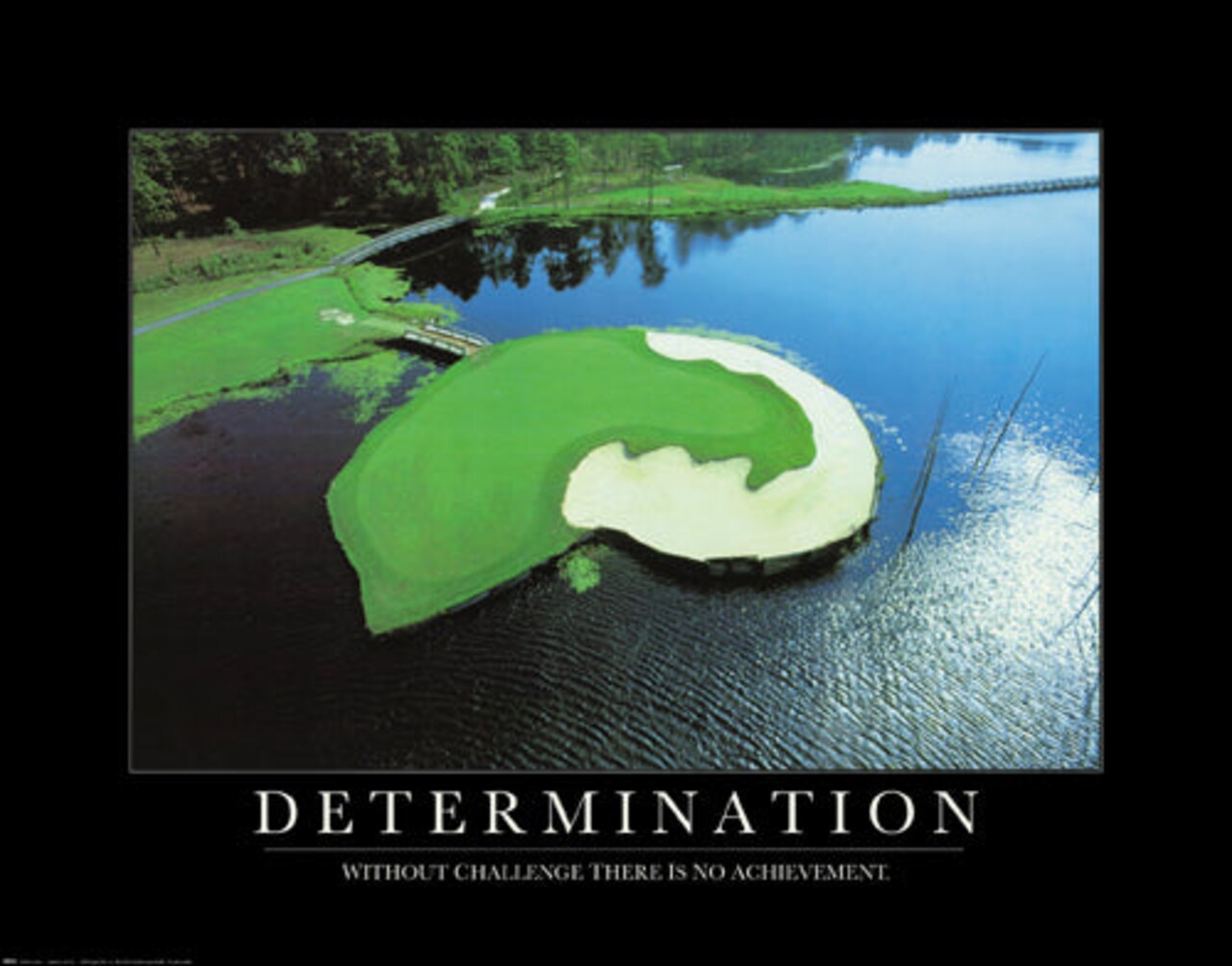 Determination: Golf Course Art Print - Inspirational Sports Wall Decor 22x28 inches